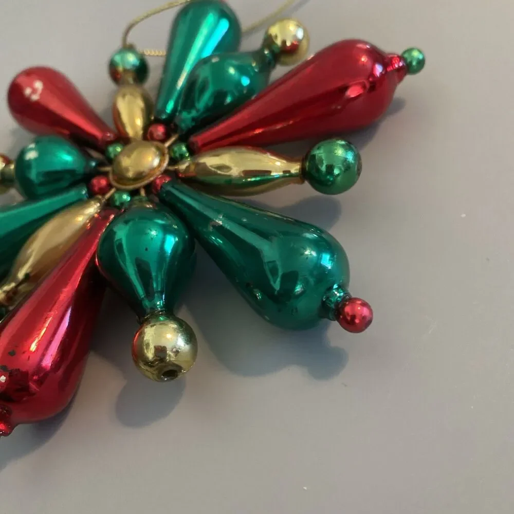Vintage Christmas Ornament Starburst Snowflake 5.5
